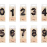 Свеча Цифра,от 0 до 9 ;Грани, Черный, Металлик, 4,2*6 + 4,5 см, 1 шт. с держат.